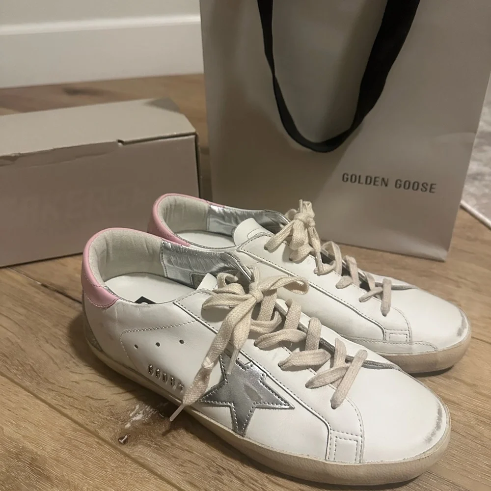 Golden Goose Women's Super-Star with silver leather star and pink heel tab - Picture 3 of 9
